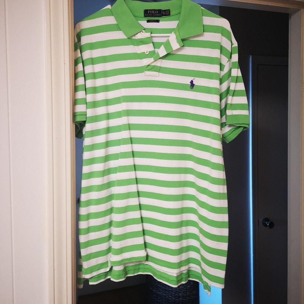 LIME GREEN AND WHITE+TIGER WOODS EDITION POLO